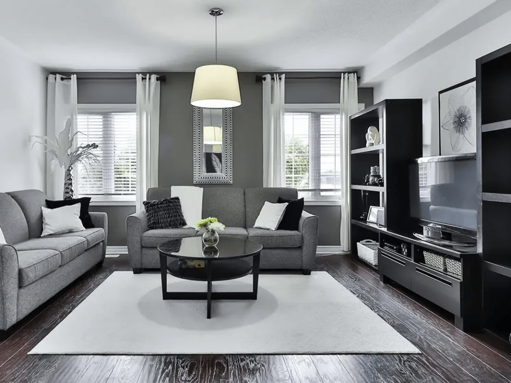 Color Curtain With Grey Couch
