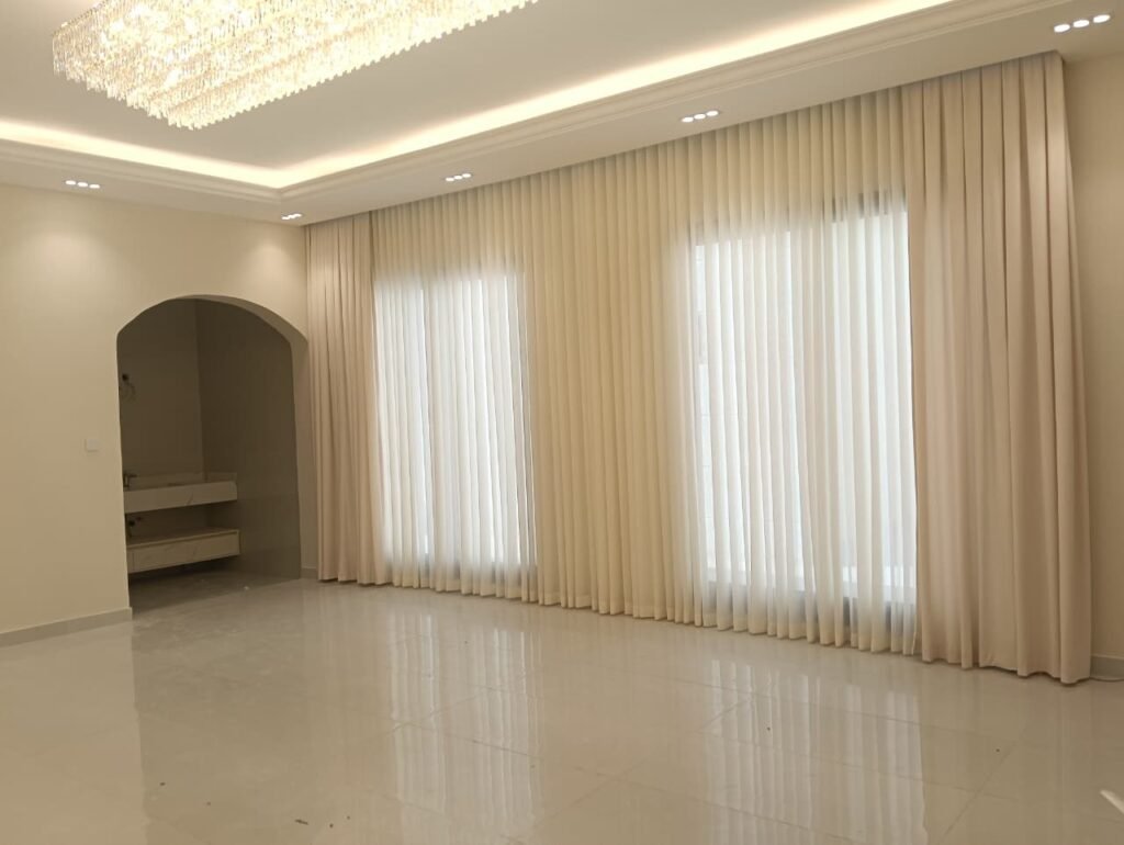 Blackout curtains in a Dubai living room