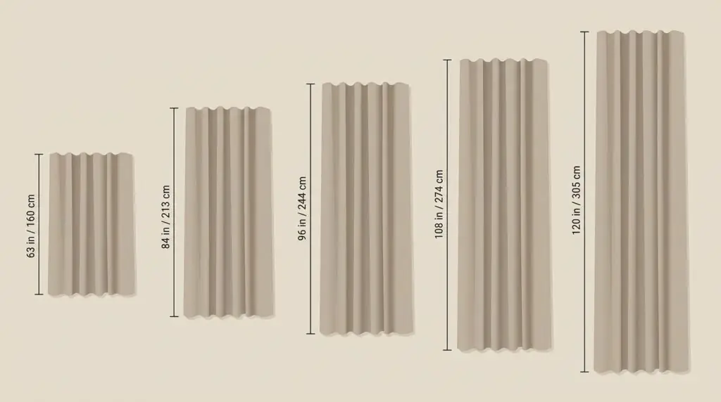 Standard Window Curtain Sizes for Different Rooms