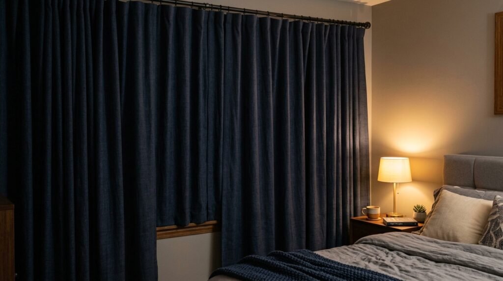 Blackout curtains Dubai bedroom window for better sleep